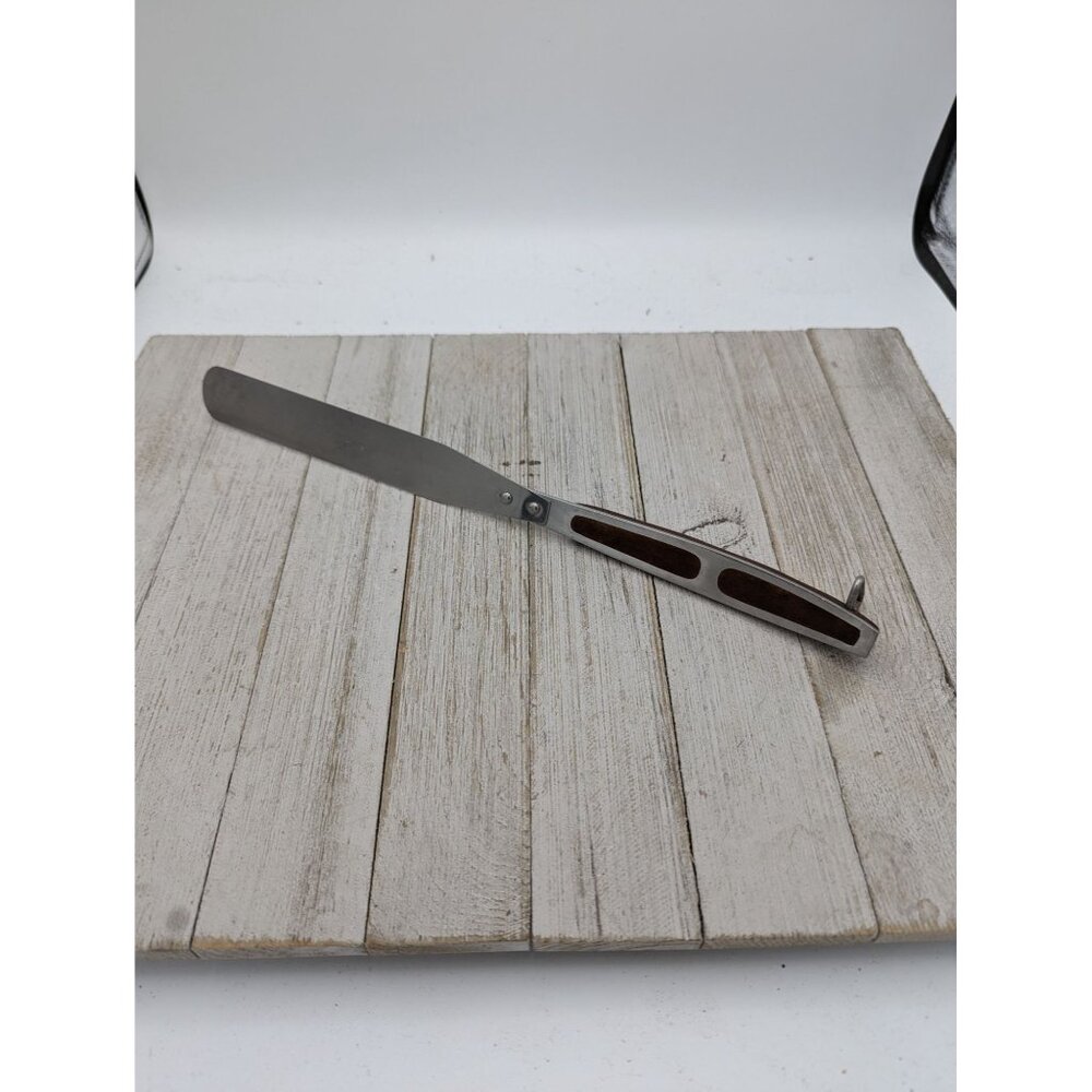 Vintage Stainless Steel Spatula Cake Icing Spreader Brown Handle 12 1/4"